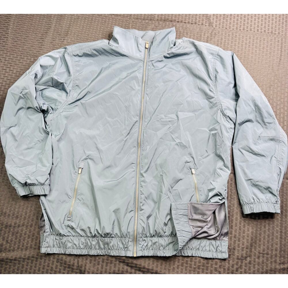 Athleta Windbreaker, Mesh Lined, Water Resistant Blue/Grey Women's Large